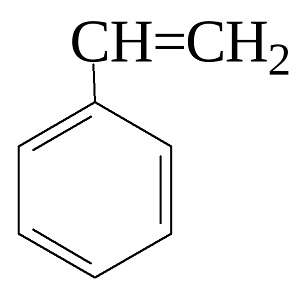 Изображение химической формулы стирола